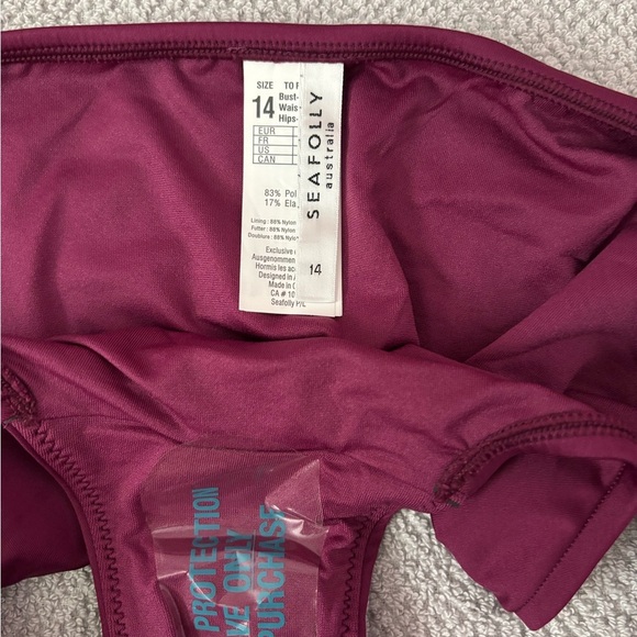 Seafolly High Waisted Bikini Bottom Size 14 NWOT | Seafolly Bikini Bottom Sz 14- - Picture 7 of 8